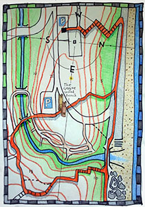 Map of walk to Groyne Wood bench