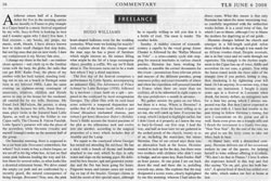 L’article de Hugo Williams dans le Times Literary Supplement