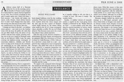 Hugo Williams’ article in the Times Literary Supplement